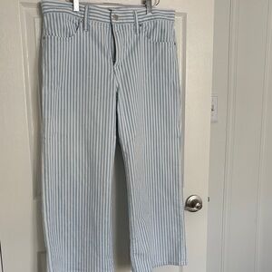 Blue and white stripe- JCrew Factory wide leg crop- size 31P